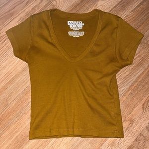 BIG BUD PRESS V-neck Tee - Spicy Mustard Size XS